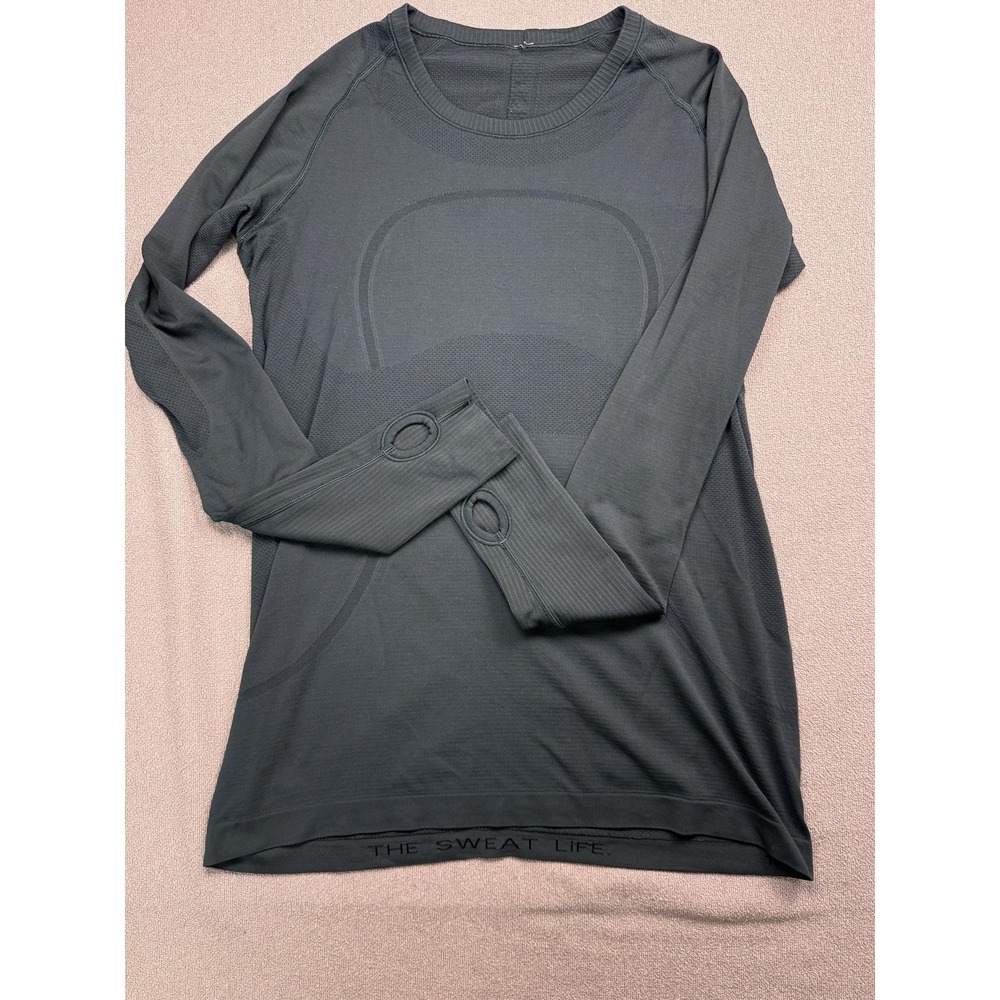 Lululemon Swiftly Tech Long Sleeve Shirt Womens 10 Dark Green Running Yoga Top